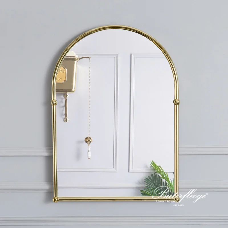 Gold Mirror Full-length Led Light Backlight Wall Adhesive Mirrors Makeup Shower Big Miror Large Body Bathroom Espelho Bath Up