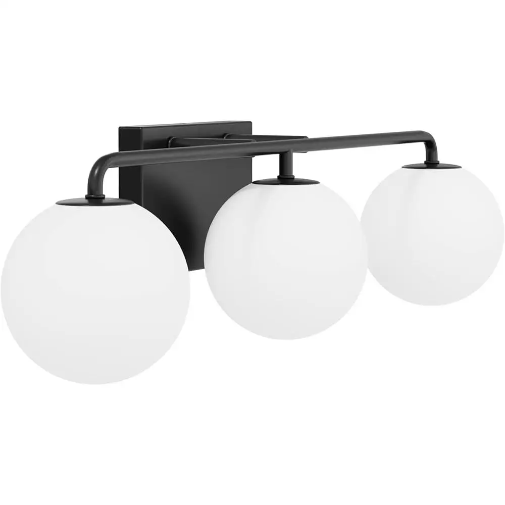 3-Light تركيبات أضواء الحمام الحديثة الغرور كرة زجاجية سوداء مقاوم للماء الشمعدانات الصناعية سهلة التركيب جدار سلكي
