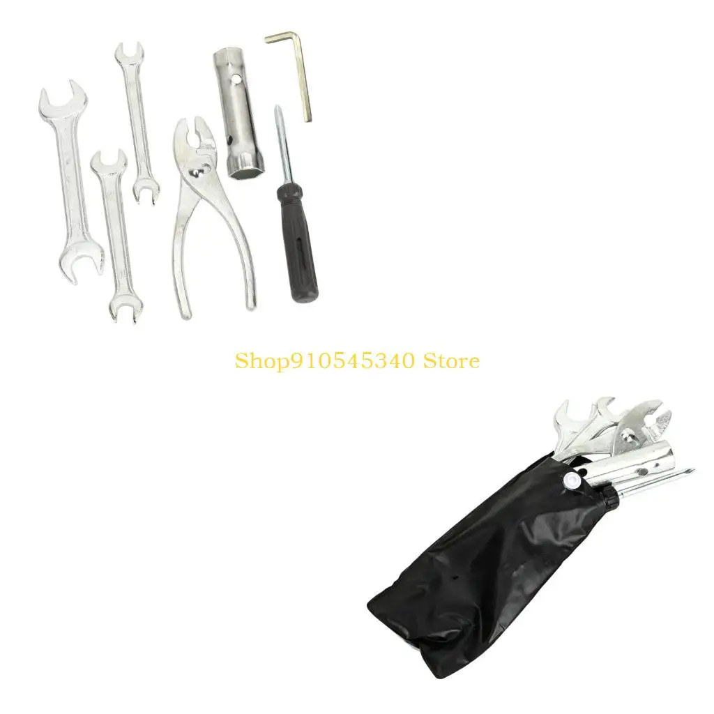 U2JA Motorcycle Repair Hand Tool Set with Metal Wrenches Pliers Screwdriver and L Key for Routine Adjustments Maintenance