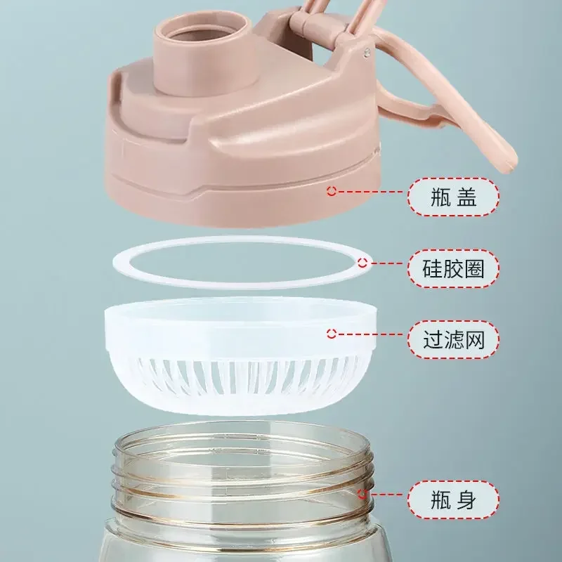 Big Capacity Sport Water Plastic Bottle Cup 1500ML 2600ml Water Bottle Wtih Filter  BPA FREE Drinking Bottles Kettle Waterbottle