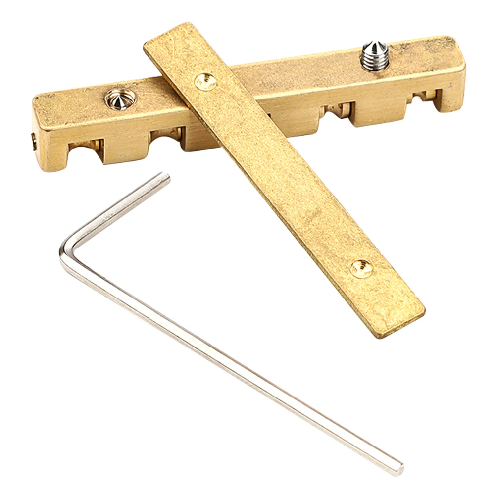 

1 set 1 Set Of Brass Bass Saddle Nut For Guitar Mandolin Ukulele Electric String Instrument Replacement Bridge Parts Accessory