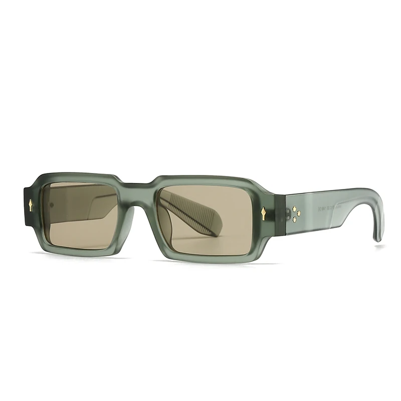 Foreign Trade Cross-Border Popular Sunglasses with Rice Nail Design, European and American Street Photography Ins Popular Square Model