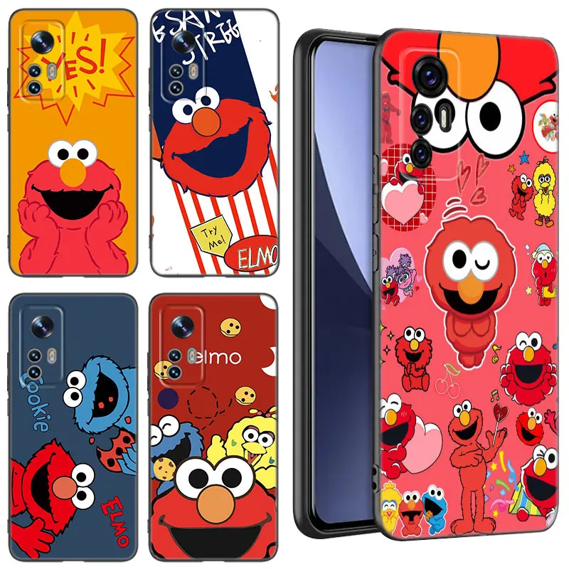 Cartoon Cookie Monster Black Silicone Phone Case For Xiaomi Mi 9 SE 8 10T 11 12 13 Lite 9T 11T 12S 12T 13T 14 Pro 5G NE 11i 12X