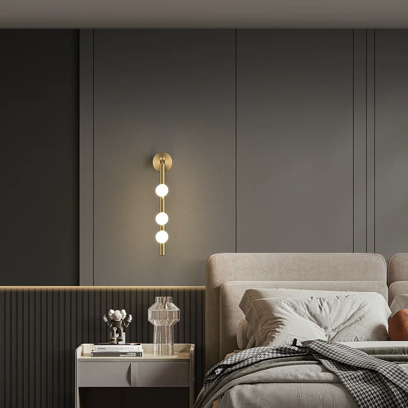 Gold Black Glass Modern Wall Lamp Led Light for Living Room Bedroom Corridor Nordic Loft Decor Sconce Bedside Wall Light Fixture