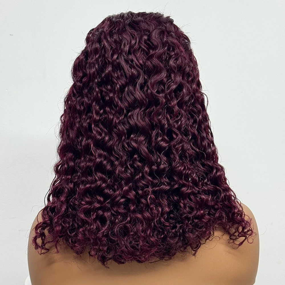 Pelucas Jerry rizadas de doble estiramiento, densidad del 280%, 13x4, encaje Frontal transparente, cabello humano, peluca de cabello humano rizado Pixie para mujeres negras