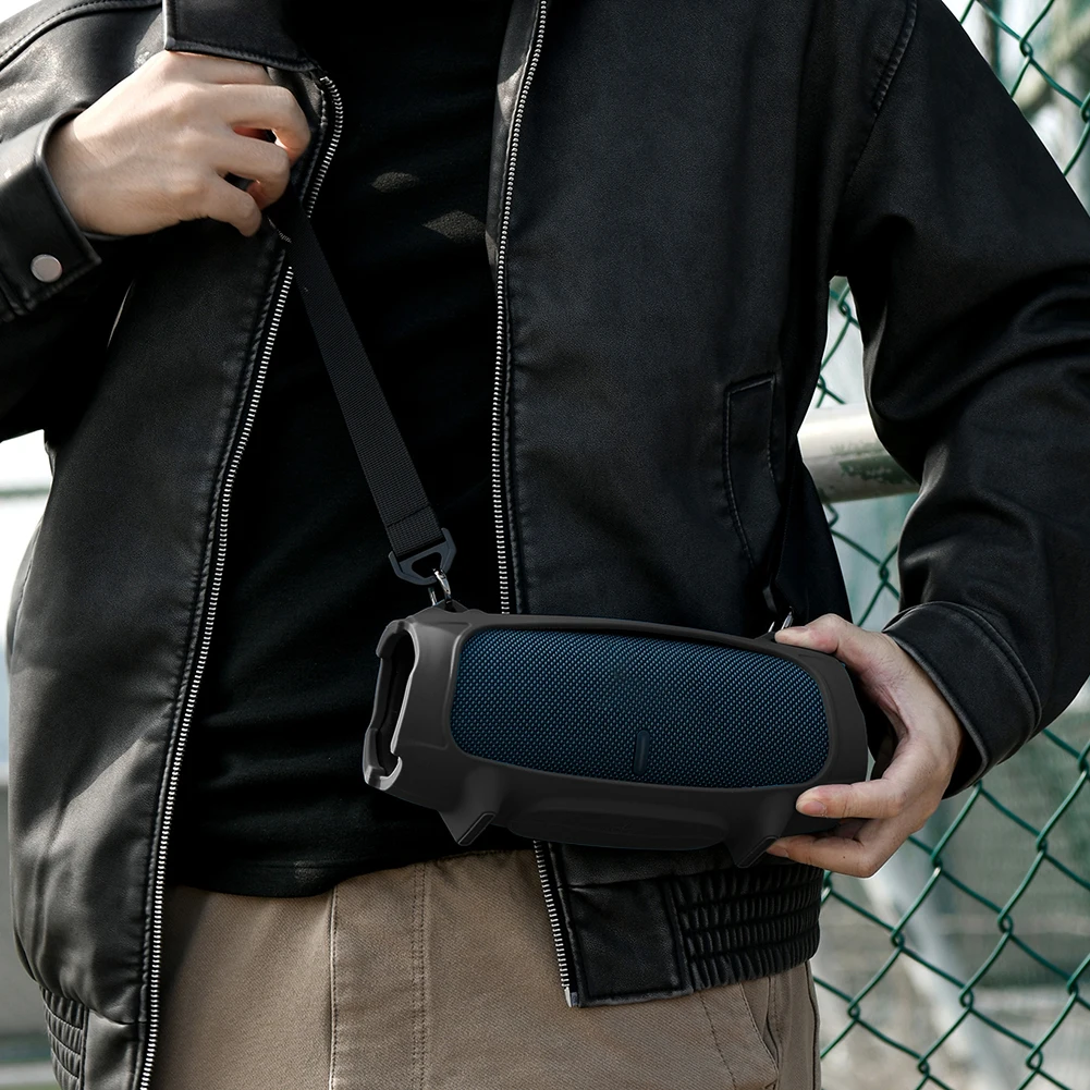 Bluetooth-Compatible Speaker Case Anti-Fall Protective Cover Case Waterproof for JBL Charge 5 Speaker Accessories