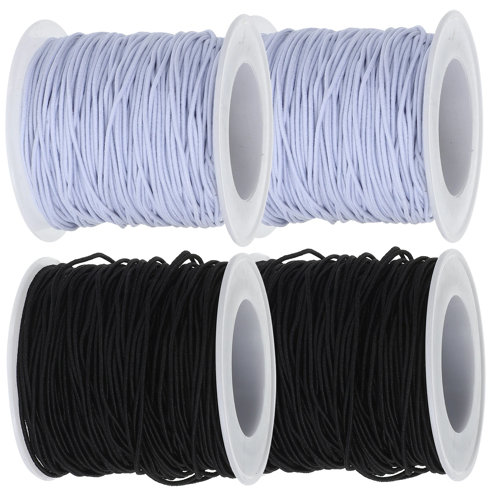 

4 Rolls 1.0mm Black White Elastic Beading Cord for DIY Bracelet Necklace Making Jewelry Craft 45m Each Stretchy Thread