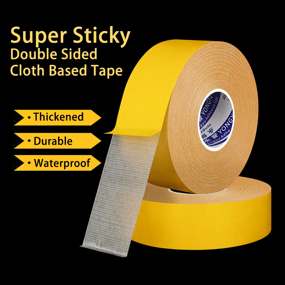 20M Strong Fixed Double Sided Cloth Based Tape Heavy Duty Grid Waterproof Adhesive Seamless Carpet Translucent