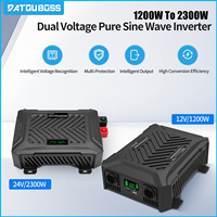 DATOUBOSS Pure Sine Wave Inverter 12V 1200W Car Inverter 24V 2300W Dual Voltage Input 12V/24V Auto Switching RV Modification