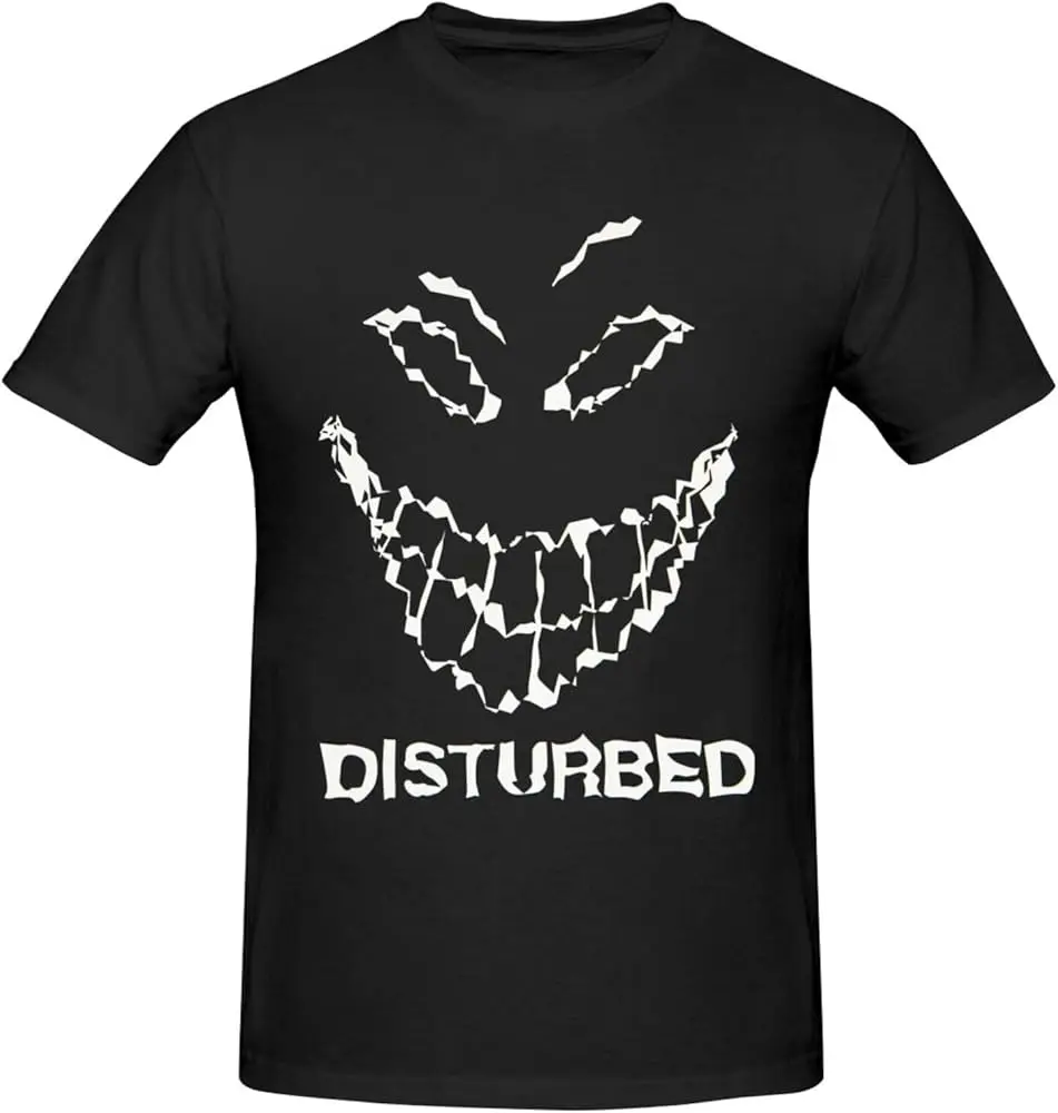 Disturbeds Men's Classic Unisex Cotton  for Men & Women, Anime Graphic T-shirts for Men Clothing Women Tees