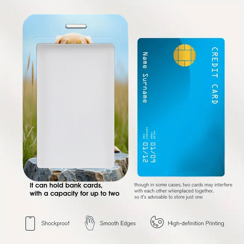 DIY الحيوانات الأليفة صور مخصصة حامل بطاقة الهوية بطاقة الائتمان وبطاقة البنك كيرينغ حالة وقائية بطاقة الهوية الطالب وبطاقة وجبة حامي