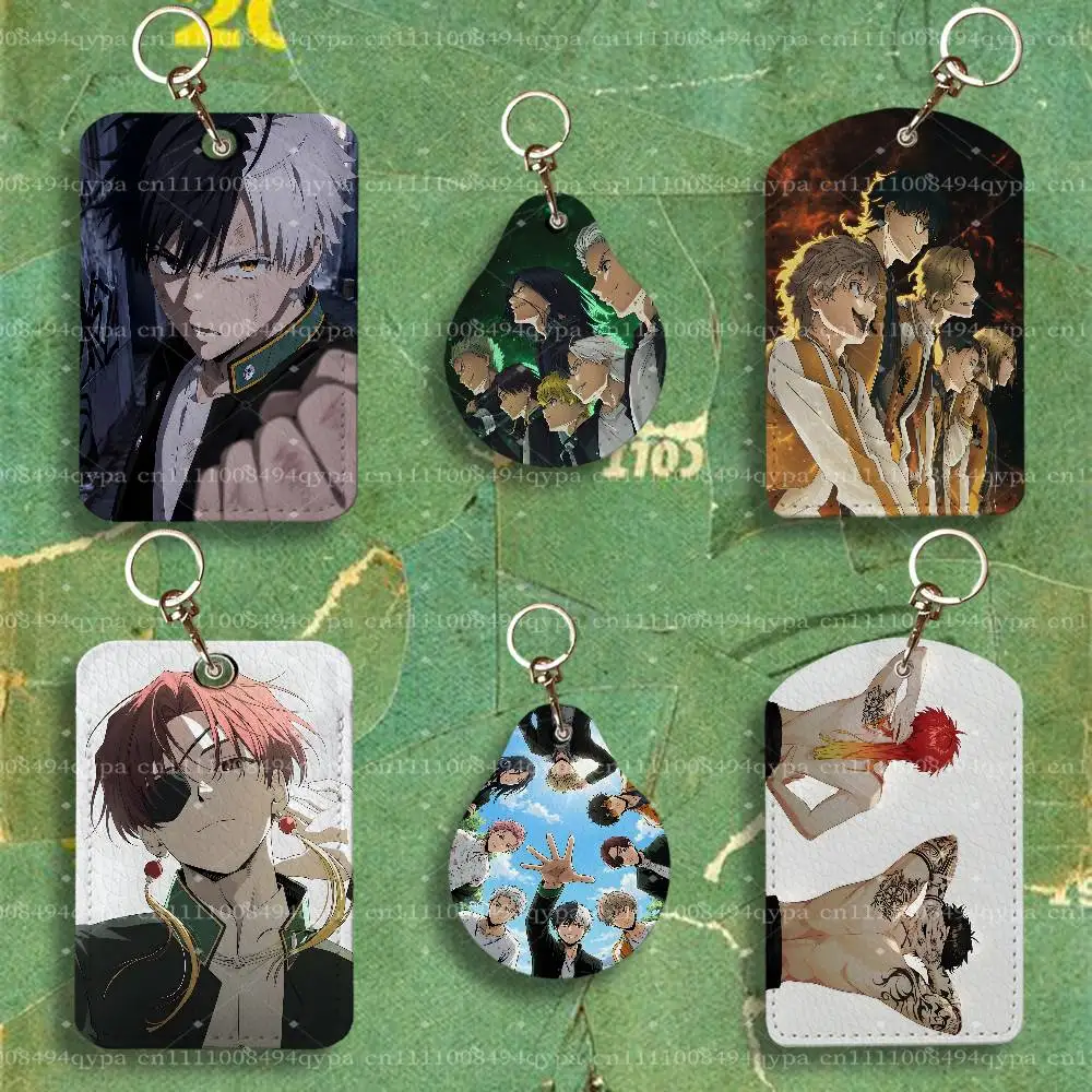 W-WIND BREAKER Sakura Creative PU Leather Card Holder with Keychain ID Card Holder Protective Cover For Credit Bus Subway Card