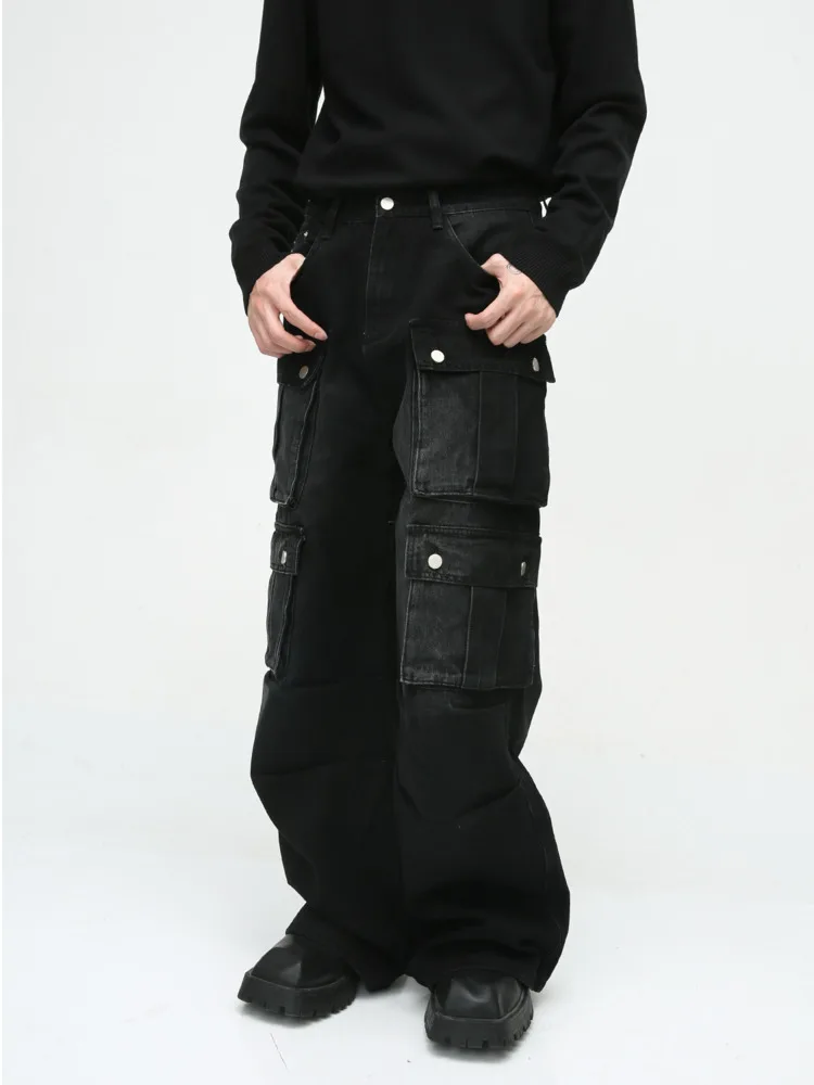 Men's Wear | 2025 Autumn New Product Small and Multi Pocket Design Workwear Wide Leg Jeans