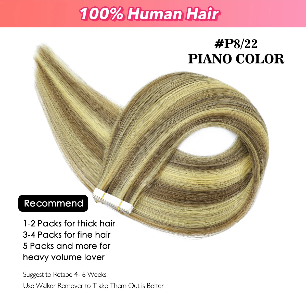 شريط مستقيم في وصلات الشعر لحمة الجلد الشعر البرازيلي 100٪ ريمي الشعر البشري