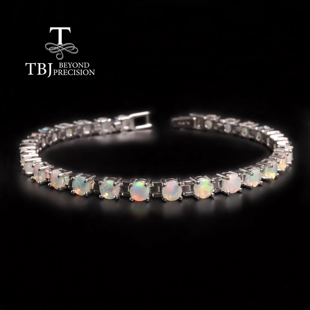 Colorful October Birthstone Opal Bracelet 925 Silver & Natural gemstone fine jewelry for women Anniversary & Engagement gifts