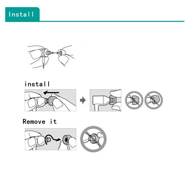 Almohadillas para auriculares intrauditivos, S/M/L 3 pares de auriculares de silicona suave para auriculares SONY MDR- EX750BT WI-H700 /1000X para colgar en el cuello