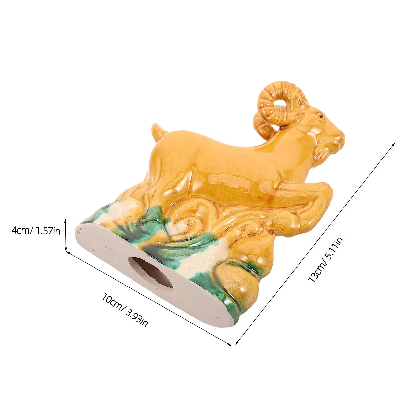 Chinese Zodiac Goat Sculpture 2027 New Year Ceramic Feng Shui Lucky Sheep Ornament Table Prosperity Decor Small Ceramic RAM