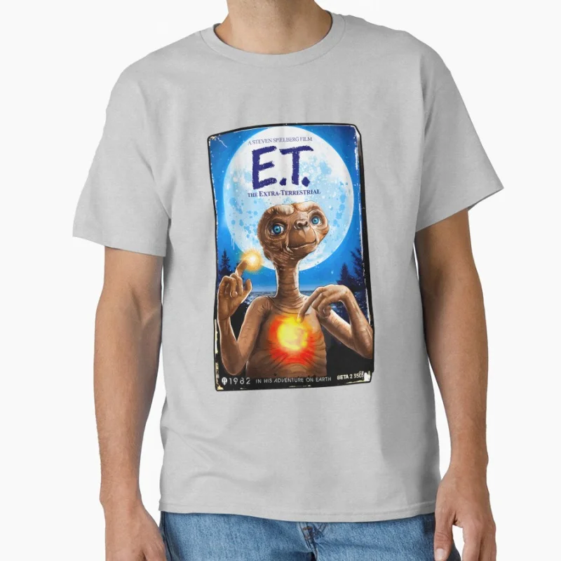 إي.ت. بيتا كاسيت ريترو 80s فيلم الغريبة خارج الأرض الخيال العلمي هدية تي شيرت كبير الحجم بلايز الجرافيك طباعة الملابس