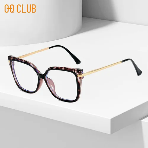 O-Q CLUB gafas de lectura para mujer, gafas cuadradas de alta calidad para mujer, gafas transparentes originales, lentes de luz azul para hombre