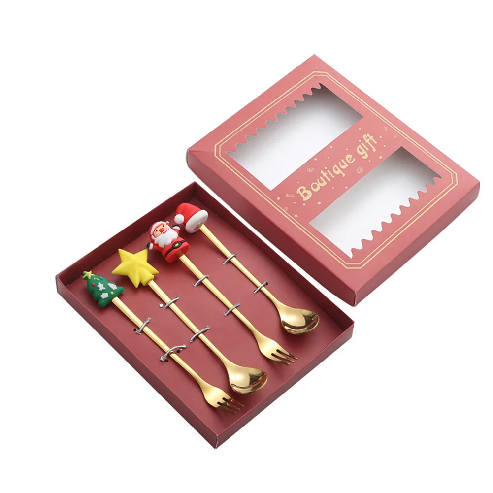 Stainless Steel Christmas Tree Spoon Set  Present For Festive Dining Stainless Steel Christmas Spoon Set For Festive Party