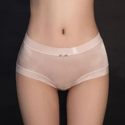 Womens Sexy Thin Transparent Shiny Seamless Briefs High-Elastic Briefs Lightweight Low Waisted Breathable Female Briefs Shorts