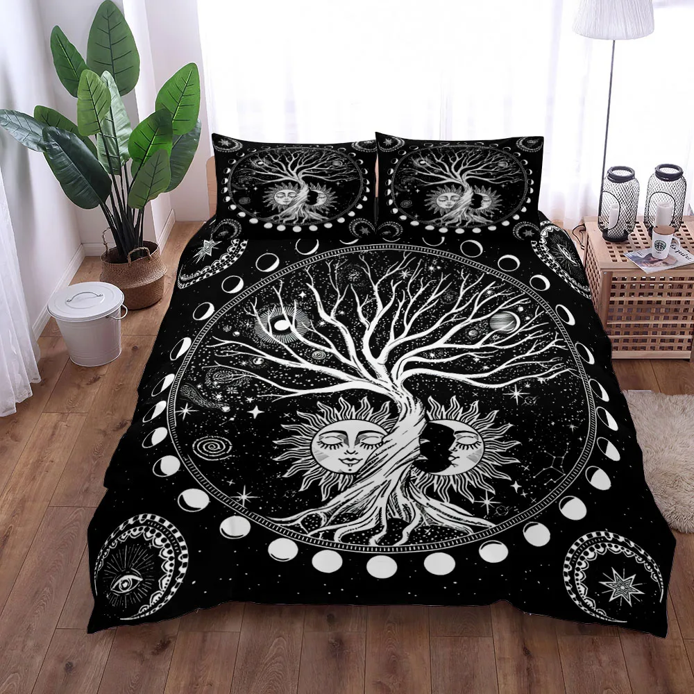 Yggdrasil Tree of Life Duvet Cover Set King Queen Double Twin Single Bed Line set Bedding Set  Fitted Sheet Pillowcases