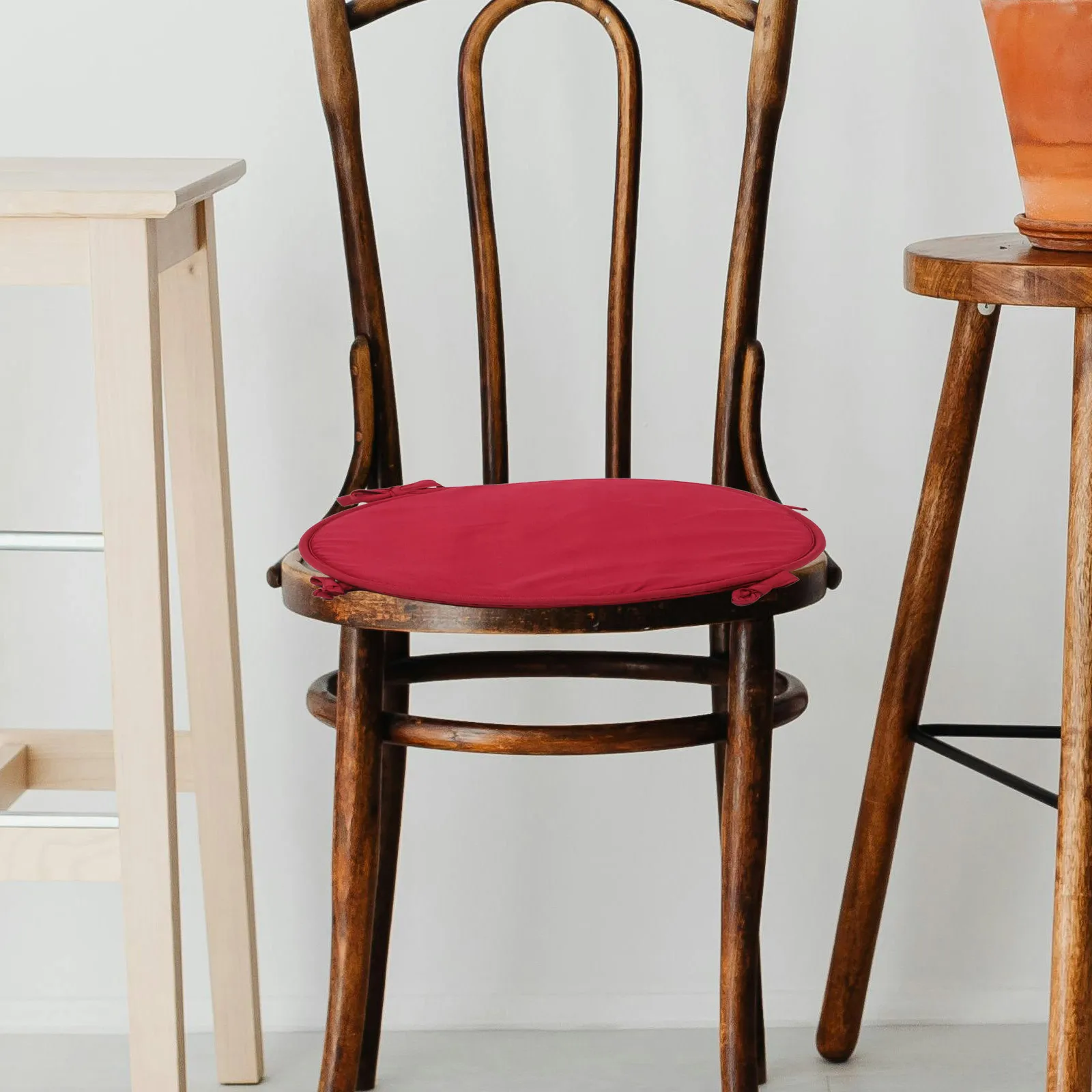 

1Pcs 38cm Diameter Dark Red Round Cushion for Chair Sofa Home Office Restaurant Premium Sponge Material Seat Cushion