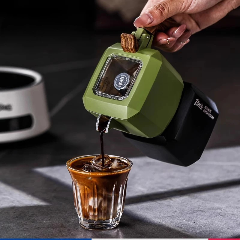 

Little Cube Square Moka Pot with Dual Valve System – Portable Hand Grinder Stovetop Espresso Maker for Camping, Home, and Travel