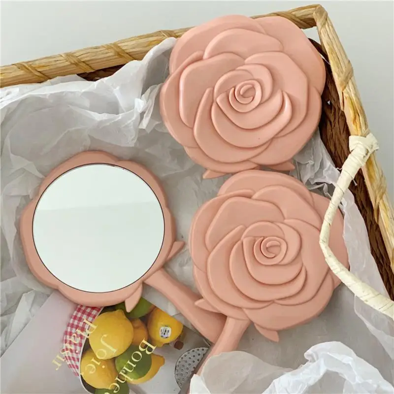 Handheld Vanity Mirror Vintage Rose Espelho de maquiagem Espelho de mão Espelho de bolso Maquiagem Vanity Cosmetic Compact Mirror for Women