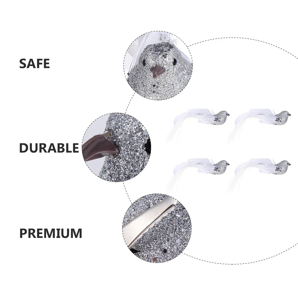 

6Pcs Artificial Froth Simulation Birds Clip Christmas Tree Decoration DIY Craft Home Decor Educational Bird Gifts