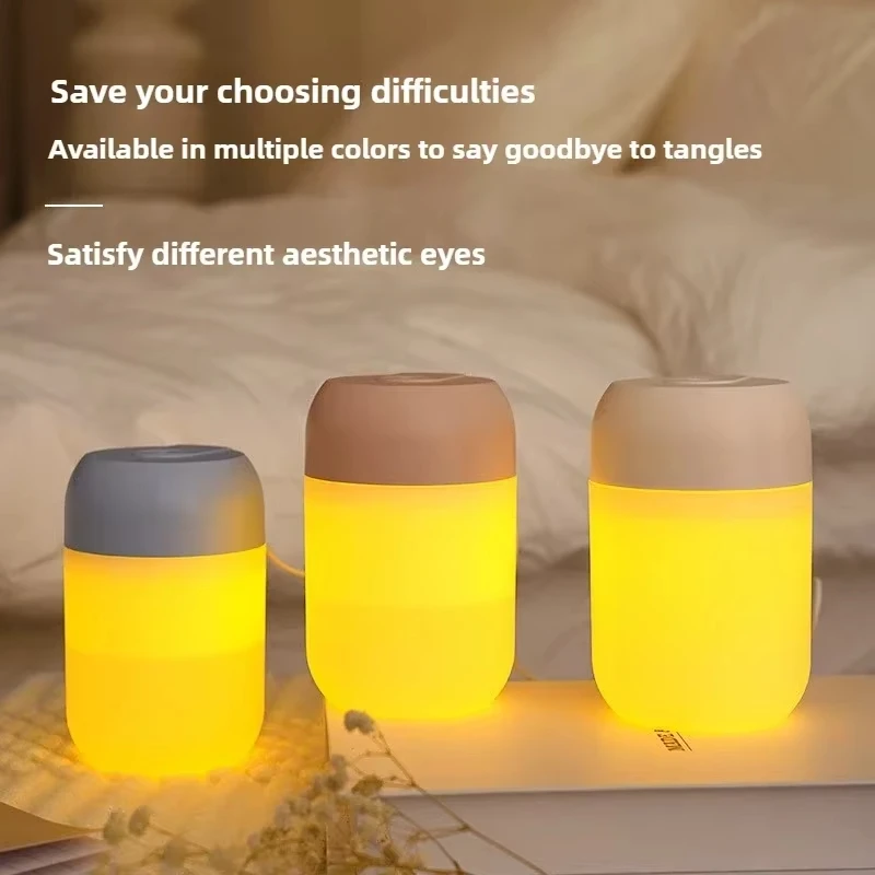 300ml Portable Air Humidifier Aroma Oil Humidificador for Home Car USB Cool Mist Sprayer with Colorful Soft Night Light Purifier
