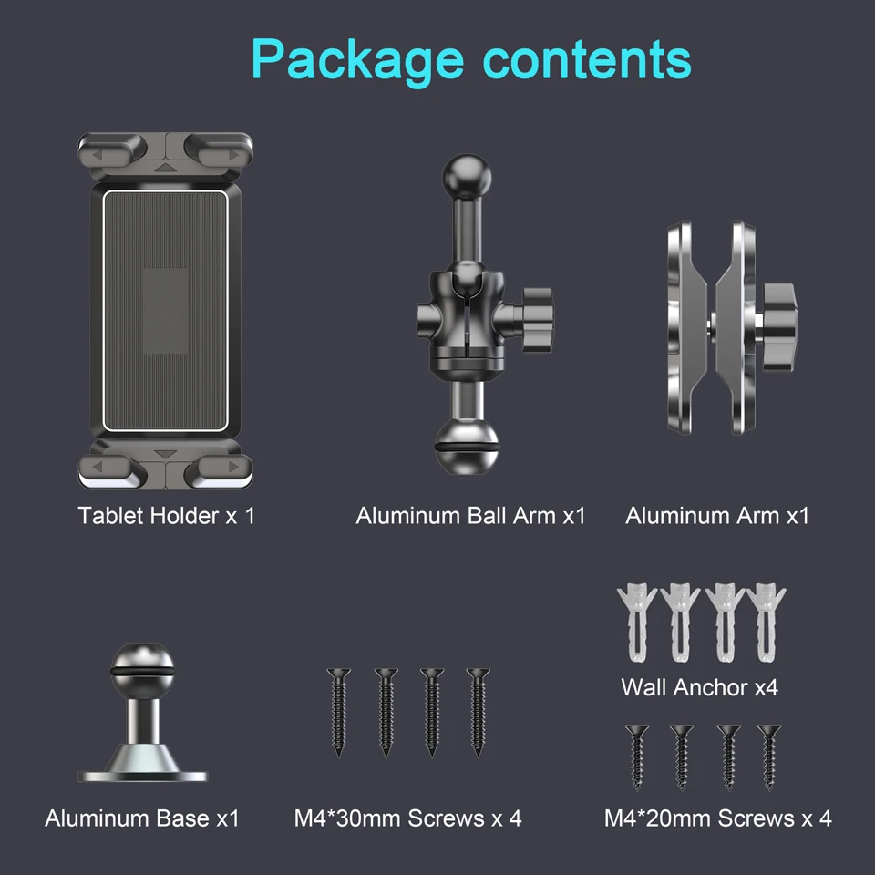 自動車電話ホルダー アルミニウム ヘビーデューティ ドリル ベース タブレット ホルダー カー マウント ダッシュボード 360 °   4.7～13インチiPad用の調整可能な2段階スタンド
