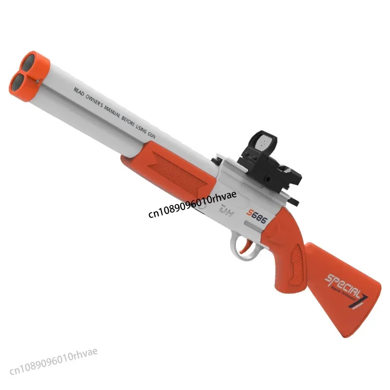 子供の S686 ダブルバレルスプレー缶火災散弾銃少年食べるチキンおもちゃの銃モデル屋外戦闘ライフル 2025 新しい