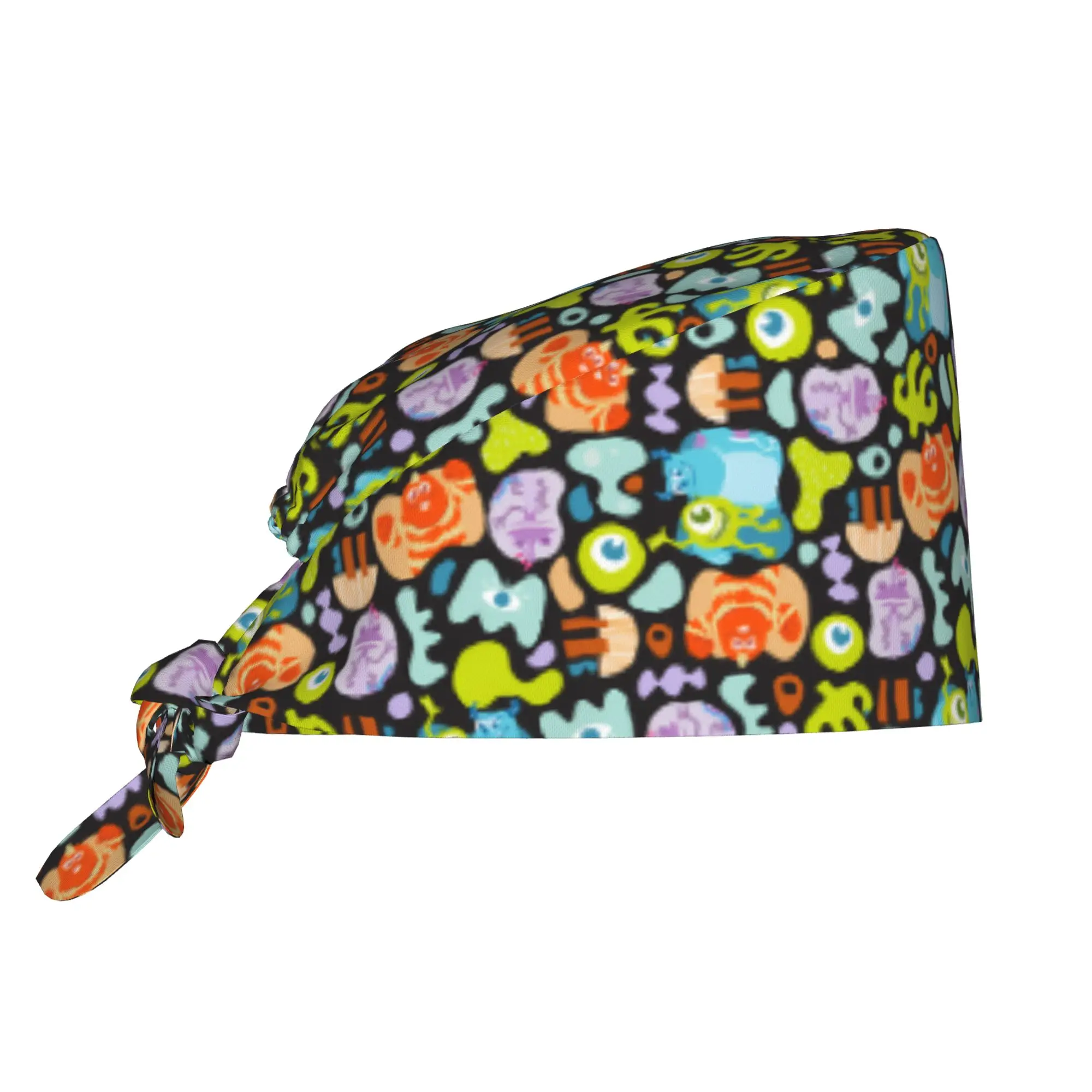 Custom Monsters Anime Universitye Medical Staff Scrubs Hat Women Men Cartoon Doctor Nursing Surgical Cap Scrub Caps