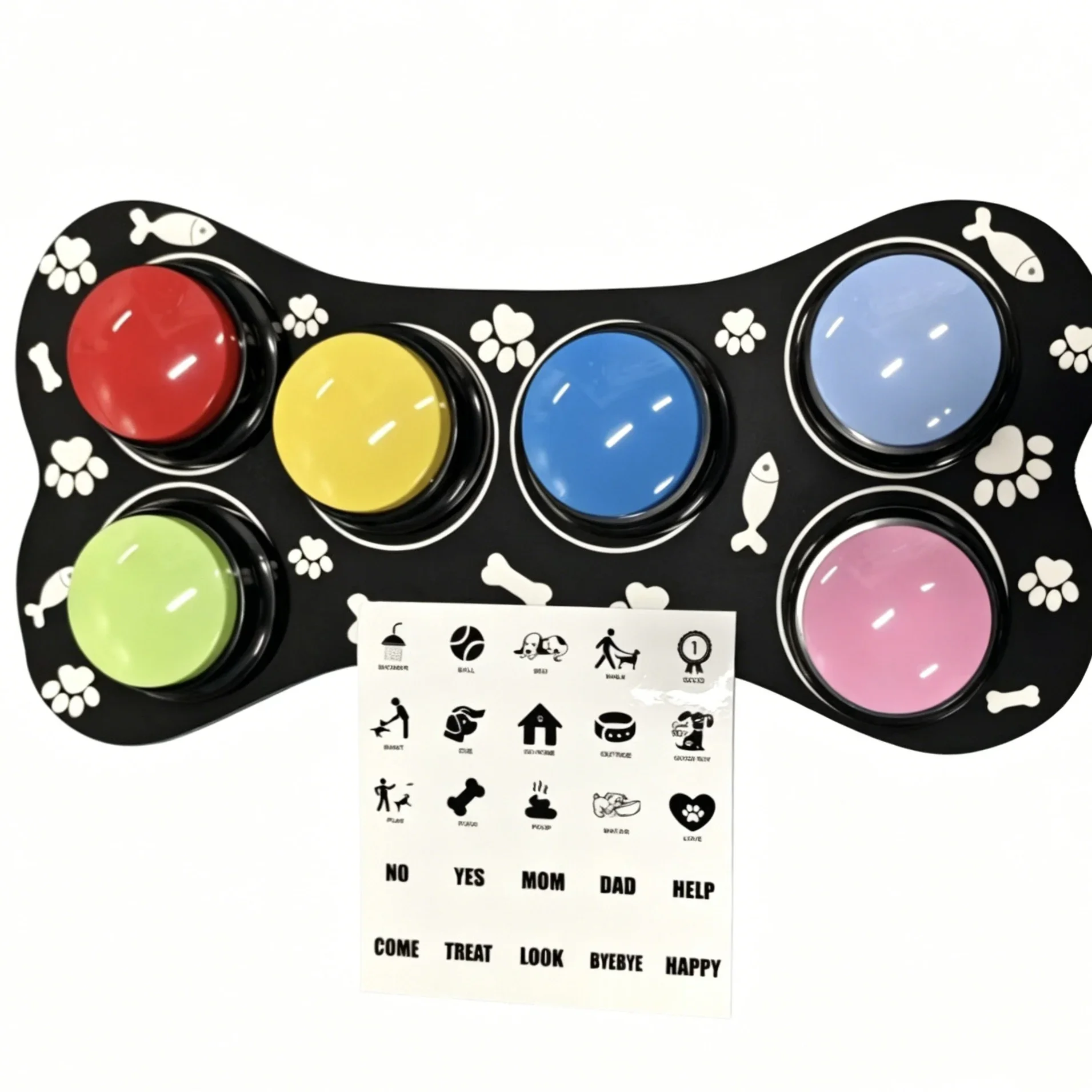6PCS Dog Button Dog Communication Buttons With Nonslip Mat Voice Recording Button For Pet Training Pet Toy Cat Dog Squeak Toy