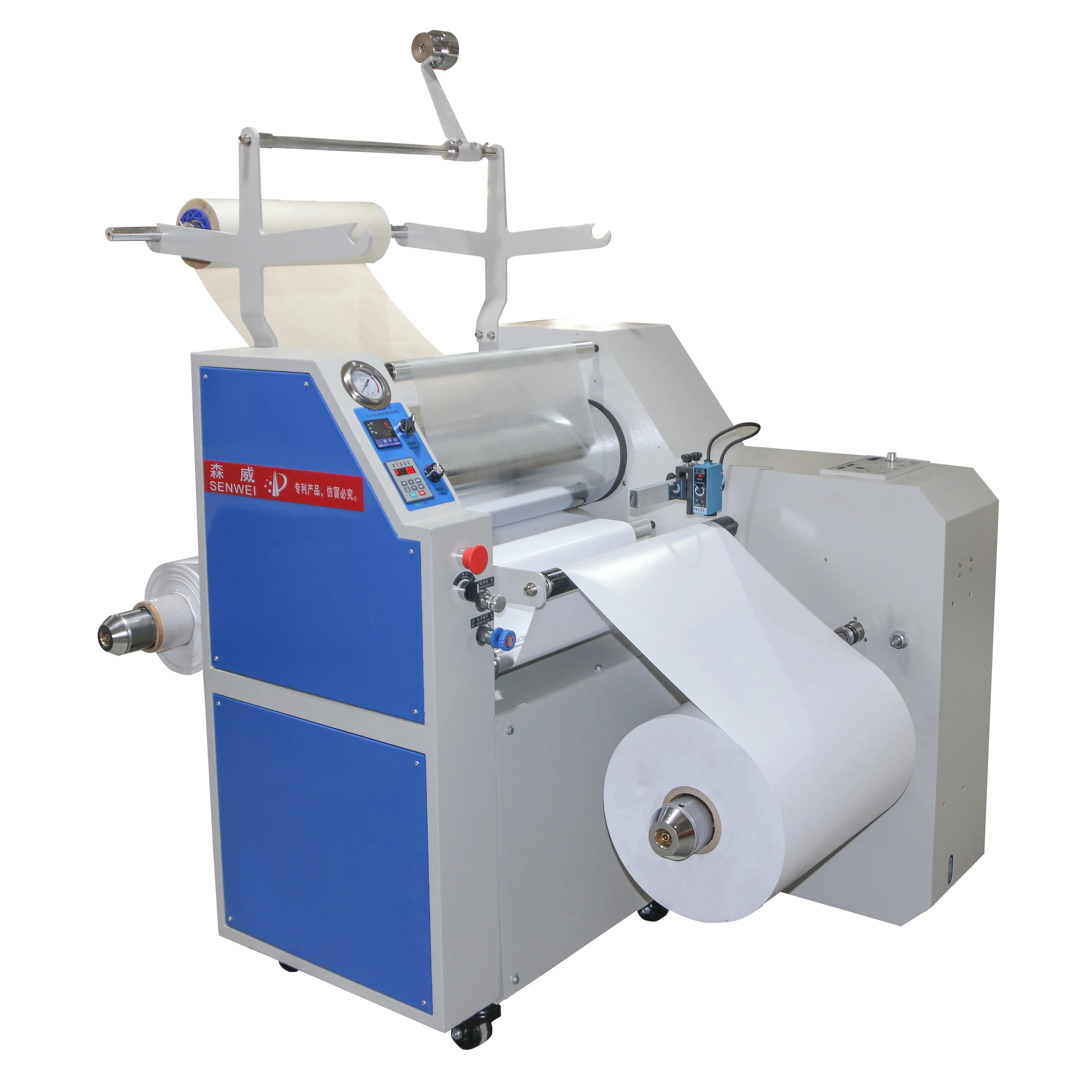 SWFM520D 520 Roll To Roll Hydraulic Oil Heating Laminating Machine Fast Speed HOT Laminator Automatic Correction