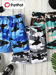 Boys Camouflage Elasticized Athletic Shorts Pattern Shorts Set, Casual Shorts With Pockets, Kids Clothes For Summer