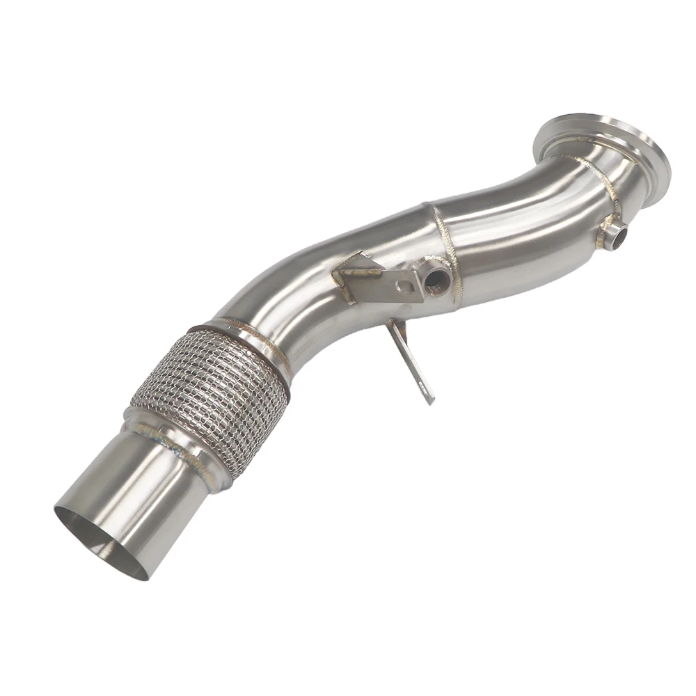 

High Flow High Quality JIAJUN SS304 1.5mm Thick Brushed Exhaust Downpipe Head Polishing for 320i/325i/330i Exhaust Pipe