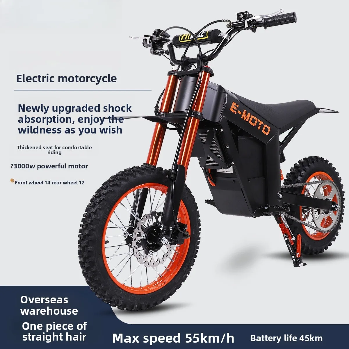 

Lightweight Electric Dirt Bike with Suspension – High Speed Off-Road E-Motorcycle, Hydraulic/Electric Brake, Wholesale