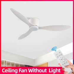 IRALAN Modern Black White Low Floor DC Motor 30W Ceiling Fans With Remote Control Simple Ceiling Fan Without Light Home Fan