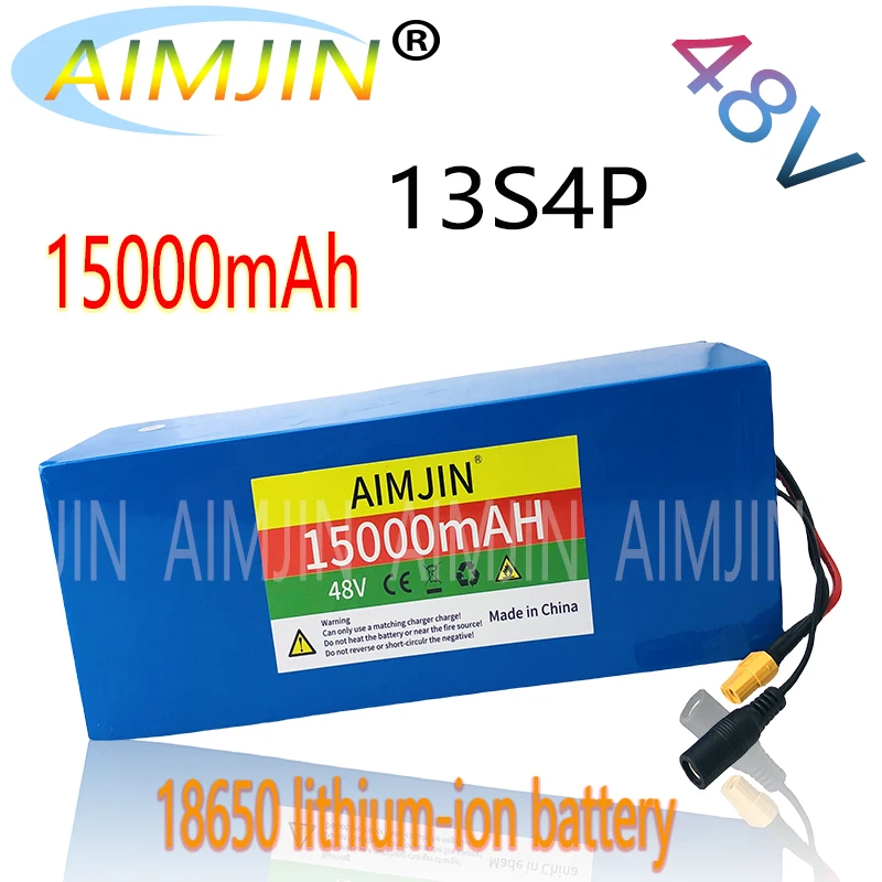 New power model 48V 15000Ah 18650  13S4P lithium-ion battery pack 48V 15ah XT-60+DC plug