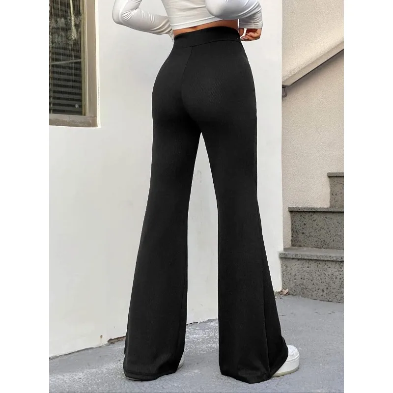 Plus Size New Women's Sexy V-Waist Yoga Pants  Gym Running Fitness Sports Pant Female High Waist Hip Lifting Flare Trousers