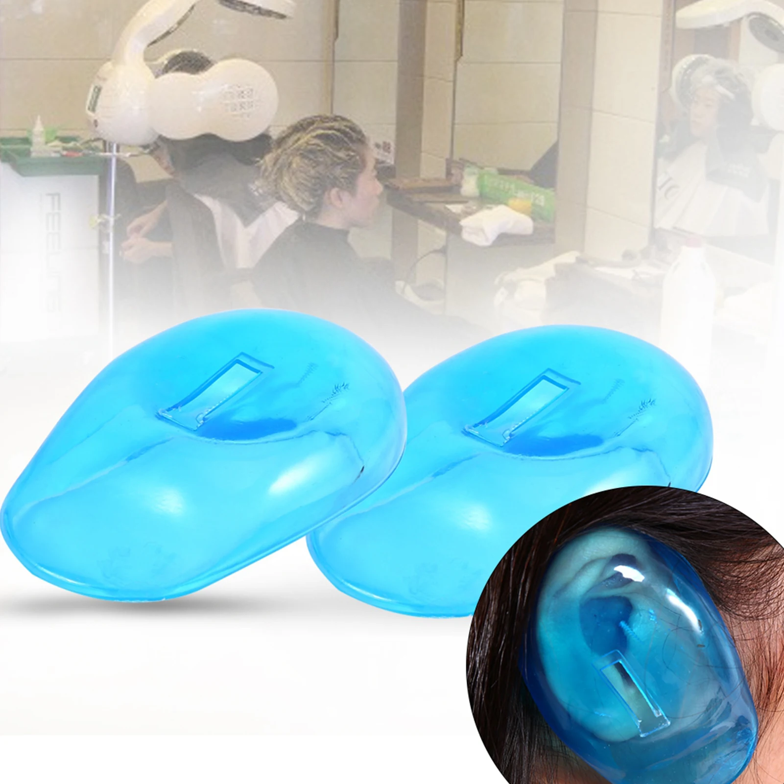 2 pezzi di copertura per le orecchie in Silicone trasparente scudo per tinture per capelli proteggi paraorecchie doccia impermeabile per la