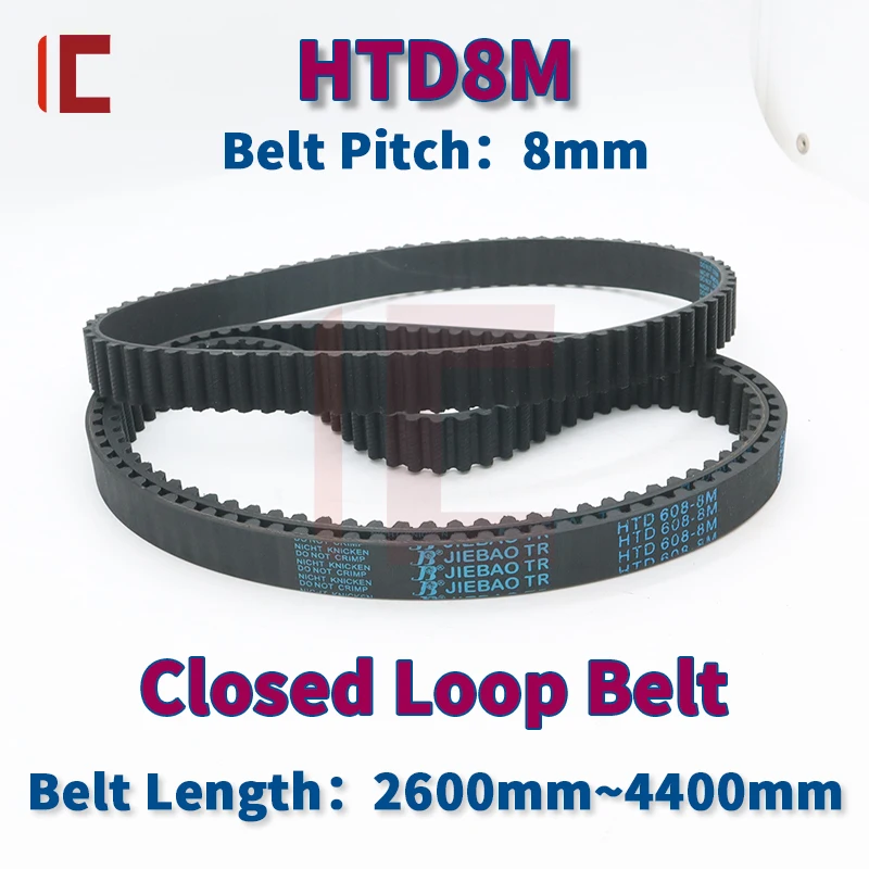 

HTD 8M Timing Belt Length 2600mm to 4400mm HTD8M Pulley Belt HTD 8M Belt 15mm 20mm 25mm 30mm 40mm Rubber Closed Loop Belt HTD8M