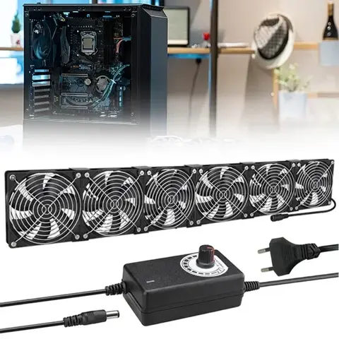 서버 냉각 캐비닛 환기용 100V 240V 속도 컨트롤러가 있는 플러그 빅 팬이 있는 120mm 컴퓨터 팬