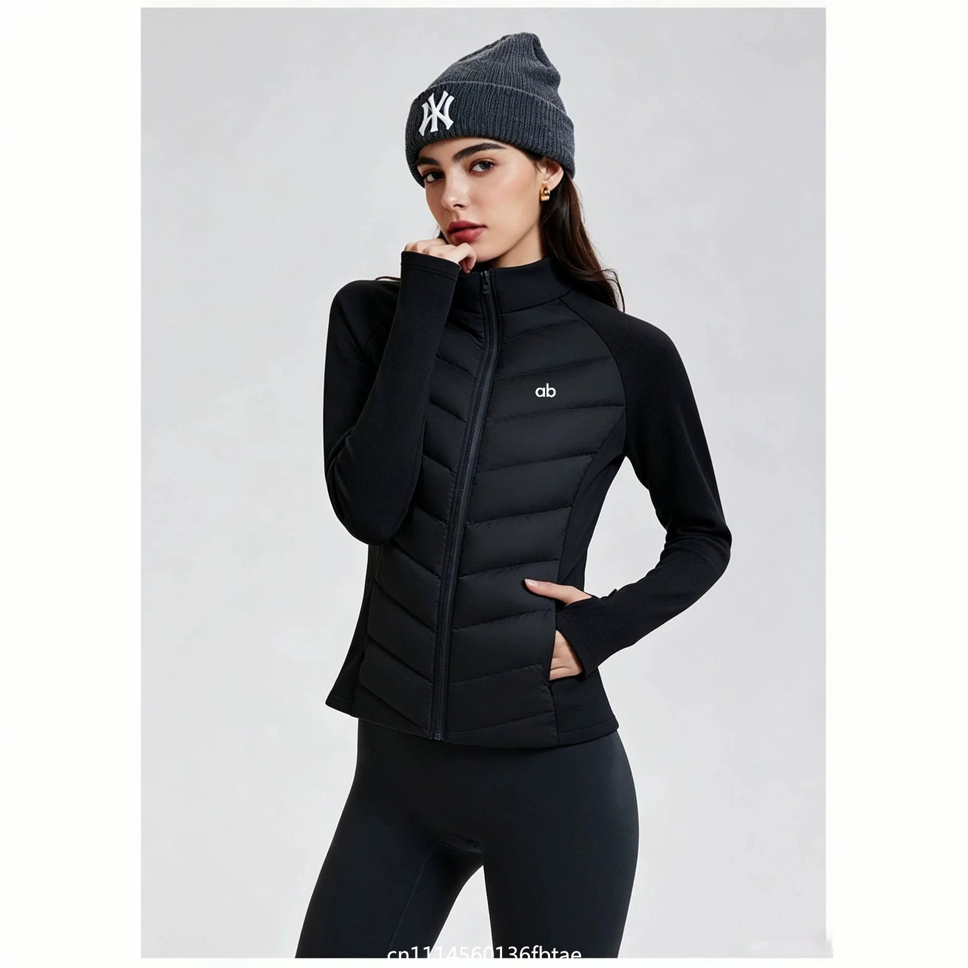 2026 New Women's Winter Casual Style Outerwear Coat Cotton Jacket Zipper Long Sleeve Stand Collar Splicing Slim Fit Short Style