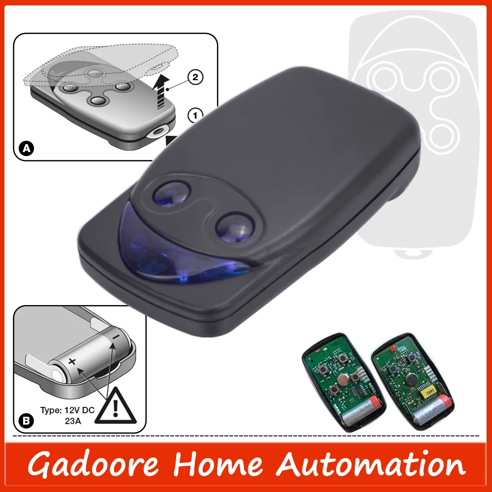 Gadoore FLO2R-S FL04R-S  433MHz Rolling Code  Garage Door Remote FLO2R-S FL04R-SNice FLOR-S  FLO2R-S FLO4R-S Gate Remote