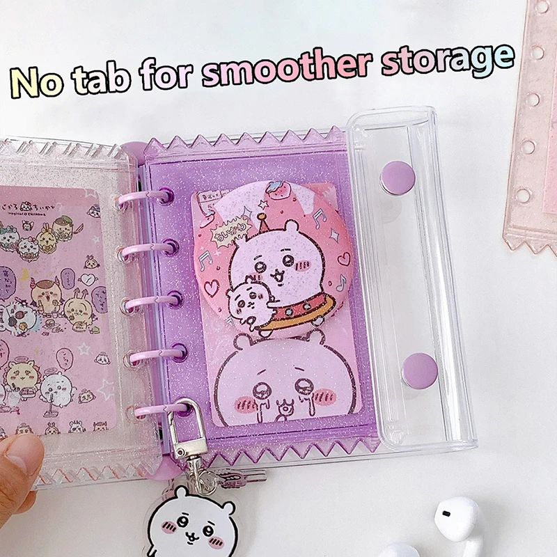 M5 Five Holes Loose Leaf Card Holder Case PVC Transparent Glitter Storage Bag Note Book Inner Bag Card Cover Sleece