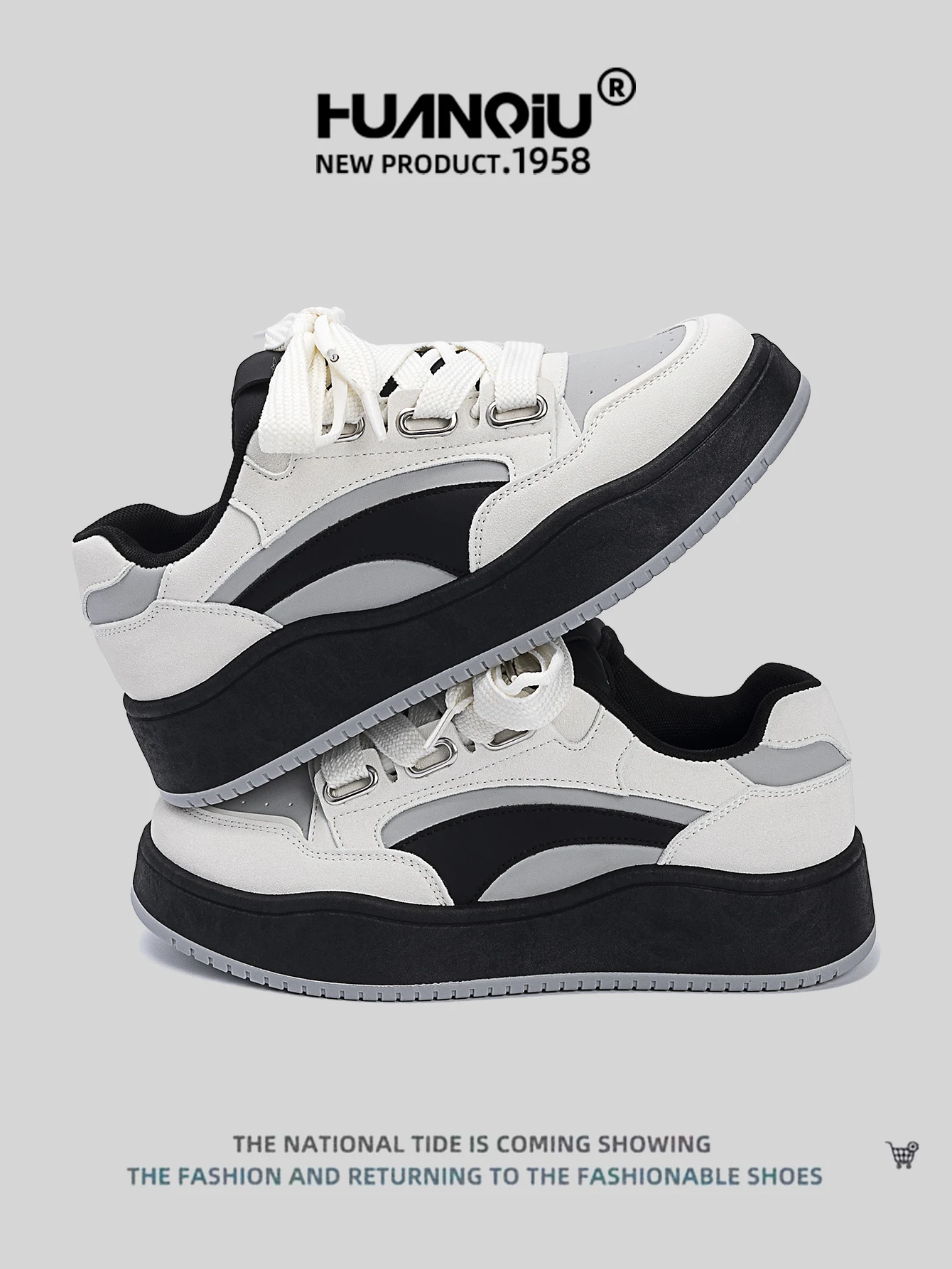 2026 new style men's lightweight lace-up soft-soled fashionable versatile casual sneakers board shoes
