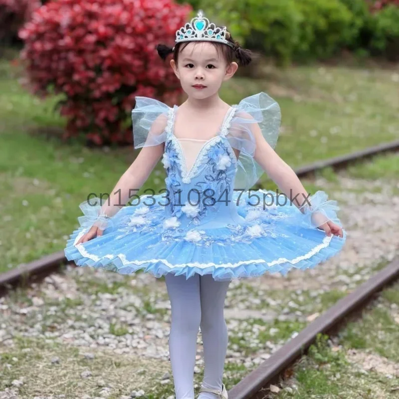 Professional Kids Ballet Tutu Dress Little Swan Variation Costume Girls Hard Puffy Platter Skirt Dance Academy Stage Performance